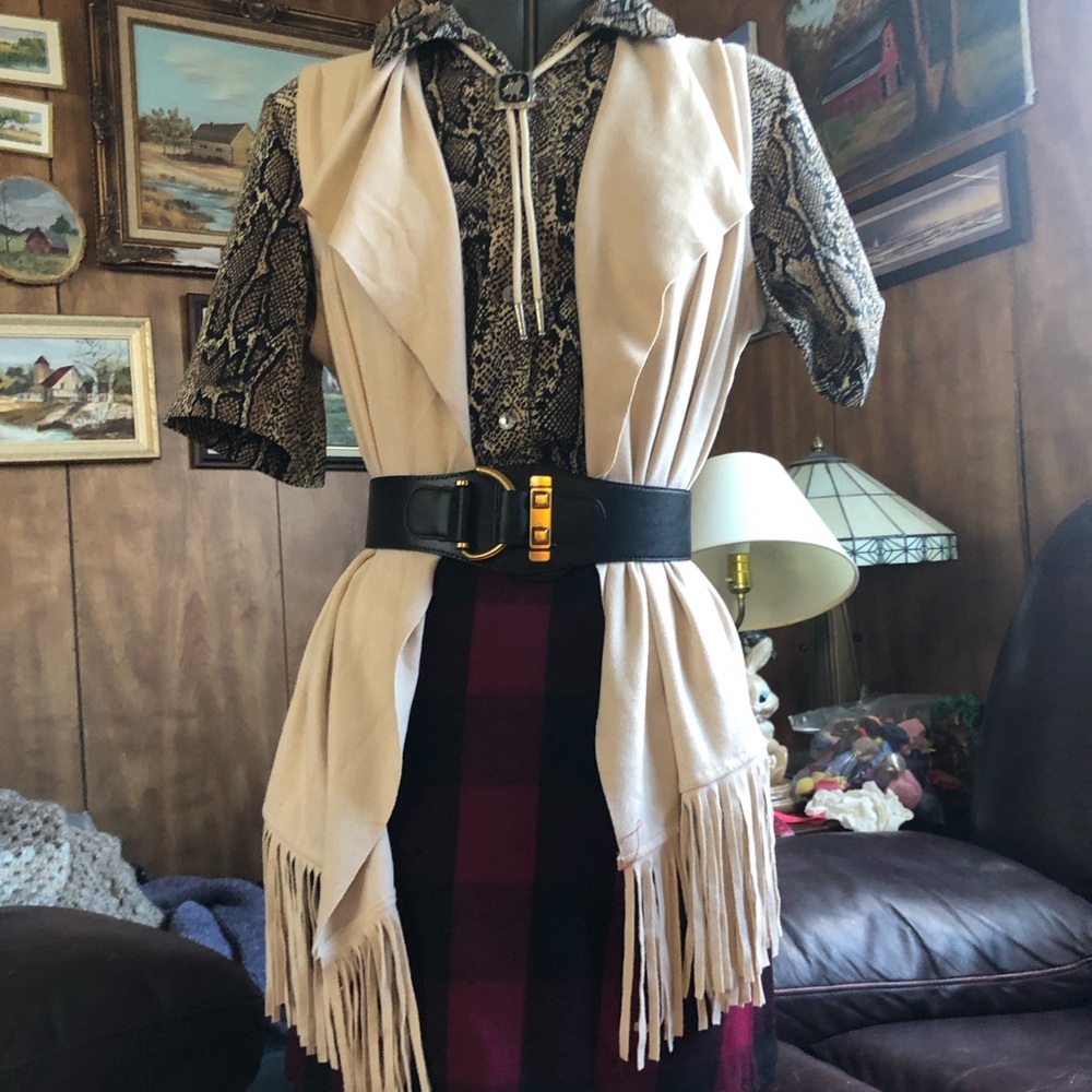 Steve Madden Suede Like Fringe Vest